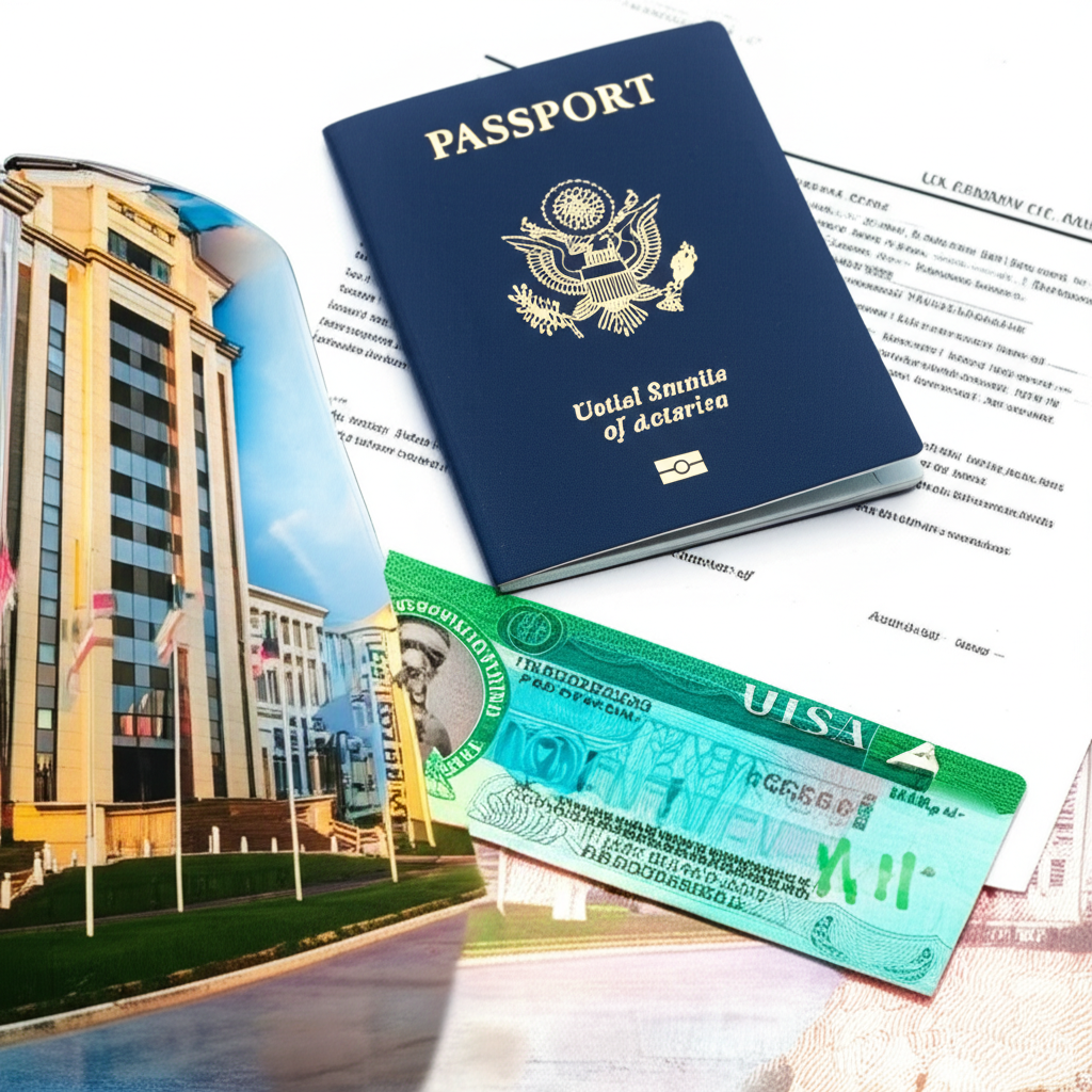 Generate a high-quality, relevant image prompt for an article about: How Can I Get A US Visa From Ni