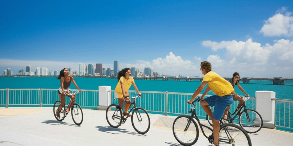 Generate a high-quality, relevant image prompt for an article about: 10 Free Miami Adventures You’ll