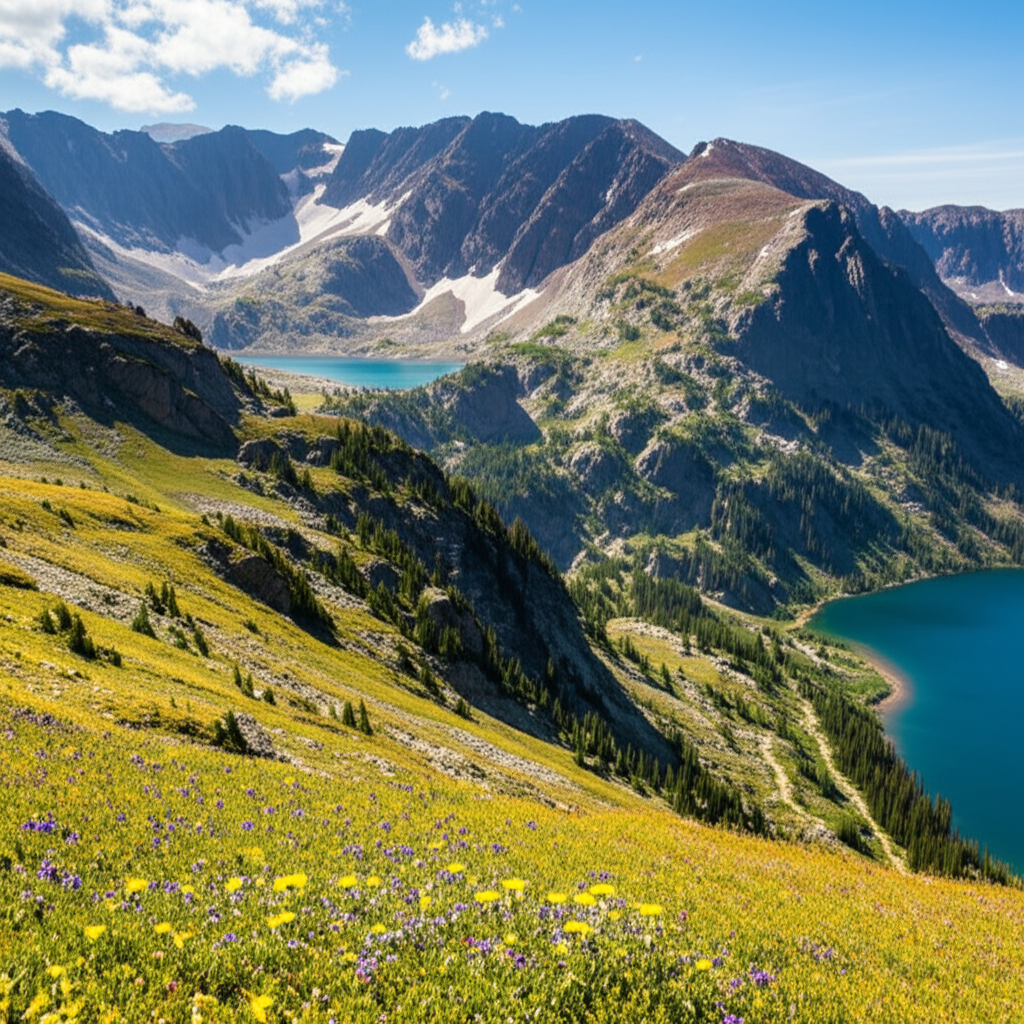 Generate a high-quality, relevant image prompt for an article about: 8 Mountains in Colorado: Majest