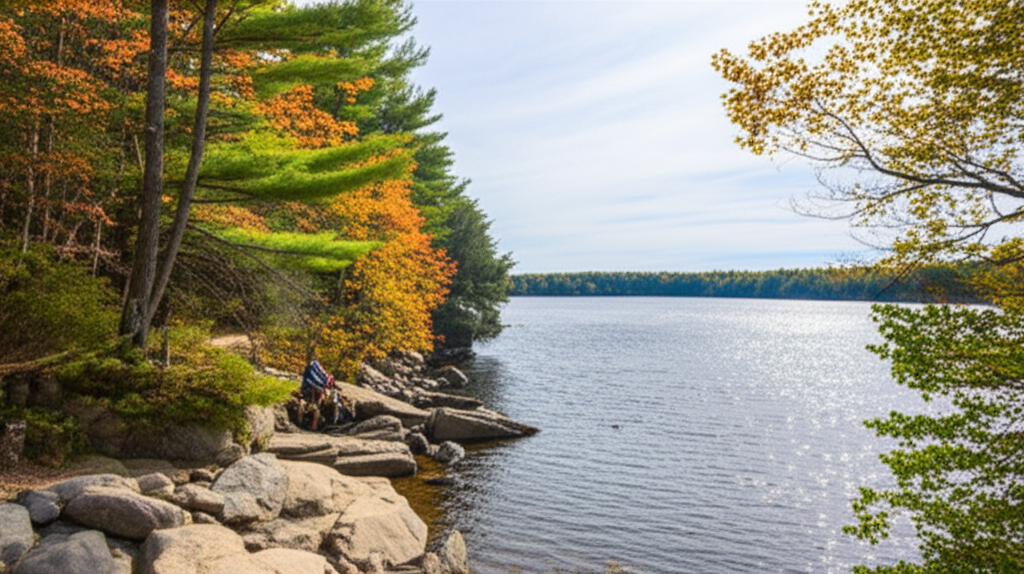 Generate a high-quality, relevant image prompt for an article about: 8 State Parks In Connecticut: A