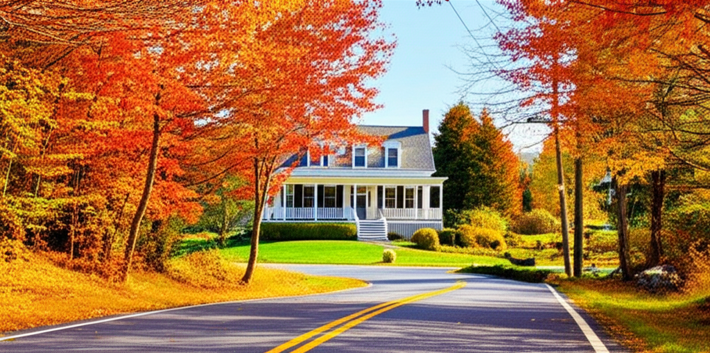 Generate a high-quality, relevant image prompt for an article about: 12 Scenic Drives in Connecticut