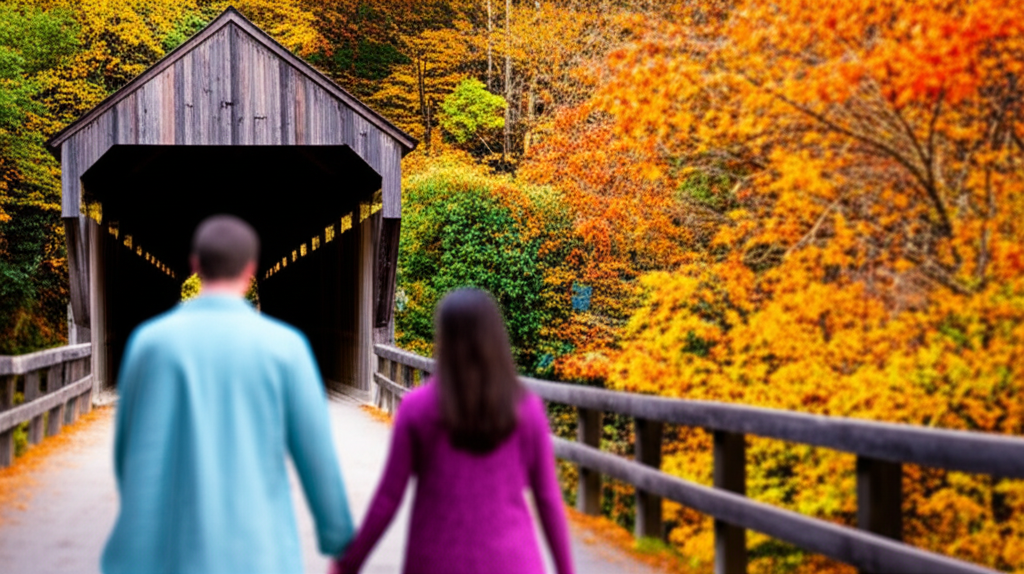 Generate a high-quality, relevant image prompt for an article about: 7 Romantic Places In Connecticu