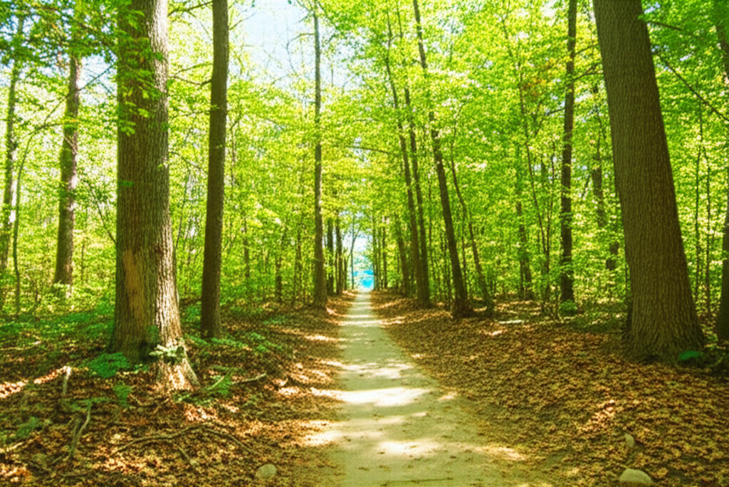 Generate a high-quality, relevant image prompt for an article about: 12 Hiking Trails in Delaware: A