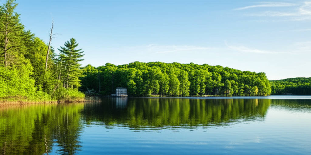 Generate a high-quality, relevant image prompt for an article about: 6 Lakes in Delaware: Amazing Es