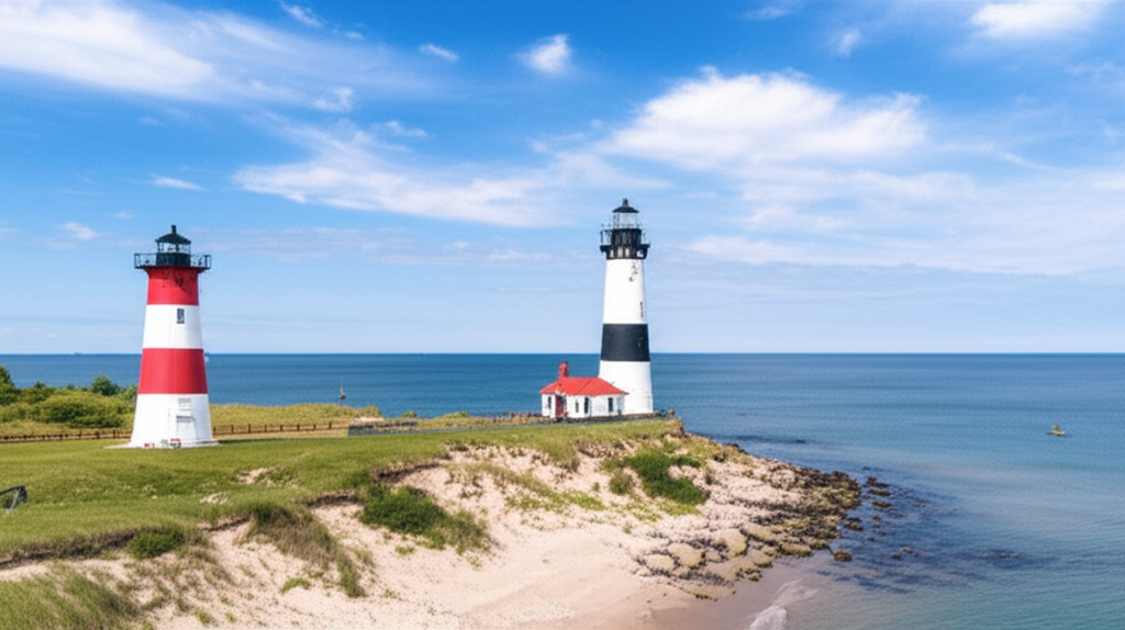 Generate a high-quality, relevant image prompt for an article about: 5 Lighthouses in Delaware: Amaz