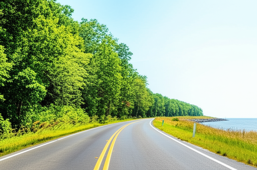 Generate a high-quality, relevant image prompt for an article about: 12 Scenic Drives in Delaware: B