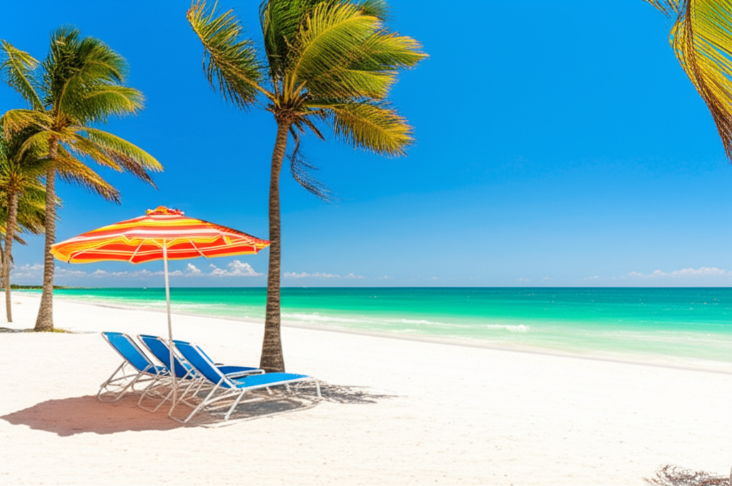 Generate a high-quality, relevant image prompt for an article about: 10 Beaches in Florida: Amazing