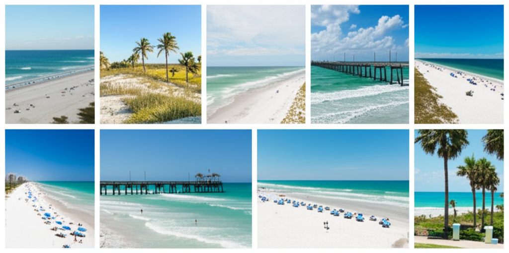 Generate a high-quality, relevant image prompt for an article about: 10 Beaches in Florida: Amazing