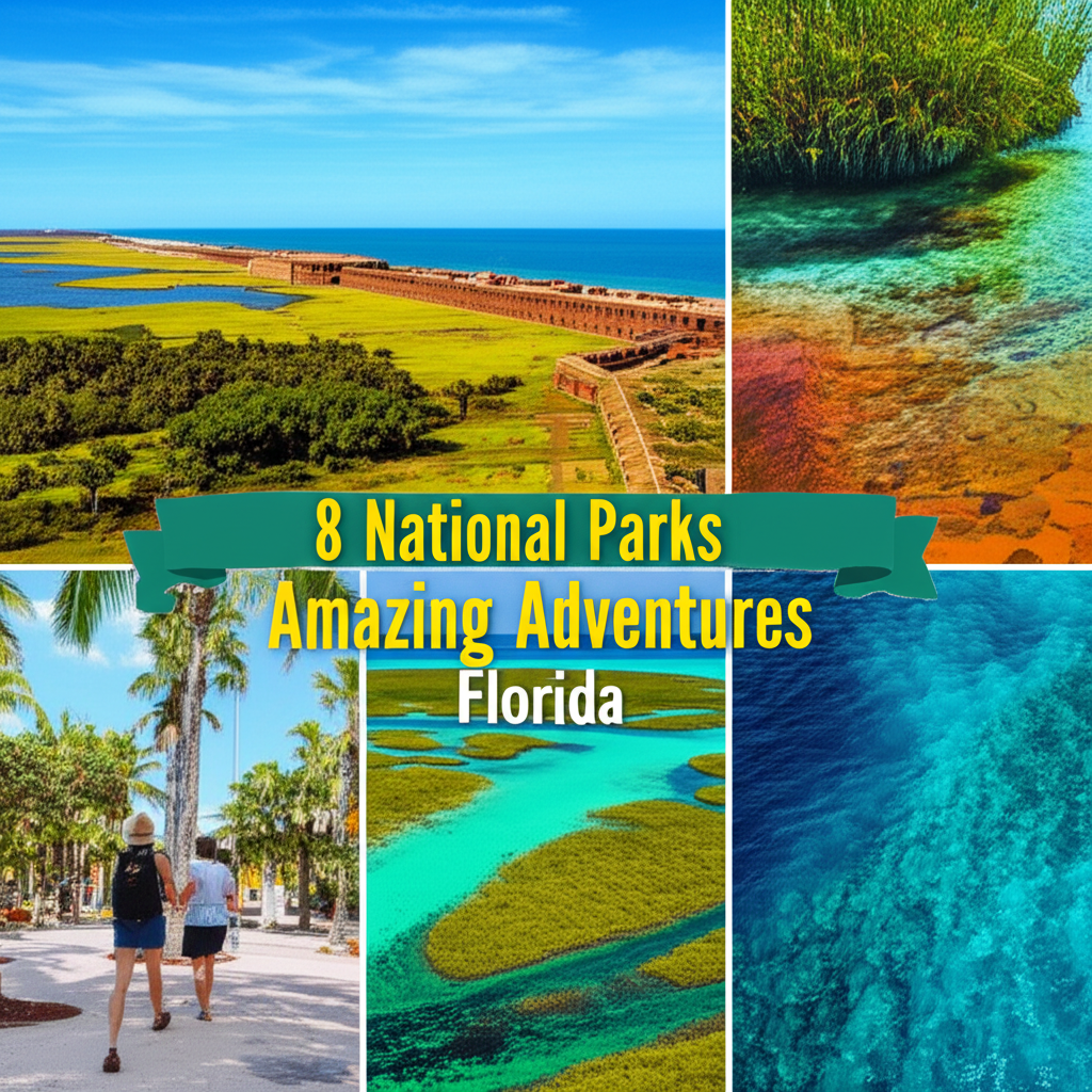 Generate a high-quality, relevant image prompt for an article about: 8 National Parks in Florida: Am