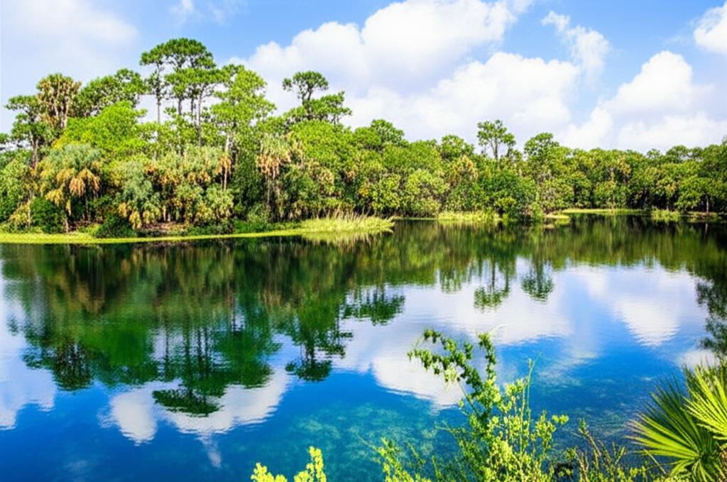 Generate a high-quality, relevant image prompt for an article about: 6 Lakes in Florida: Amazing Hid