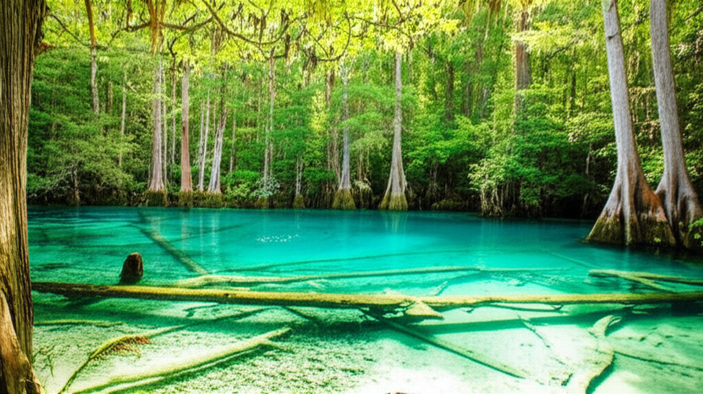 Generate a high-quality, relevant image prompt for an article about: 9 Natural Springs in Florida: S