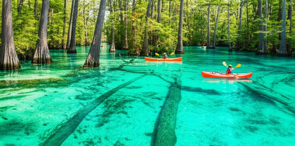 Generate a high-quality, relevant image prompt for an article about: 9 Natural Springs in Florida: S