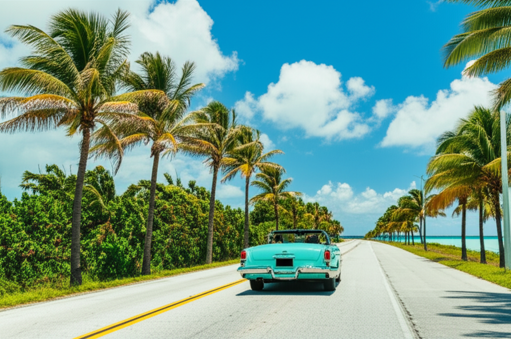 Generate a high-quality, relevant image prompt for an article about: 12 Scenic Drives in Florida: Am