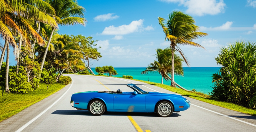 Generate a high-quality, relevant image prompt for an article about: 12 Scenic Drives in Florida: Am