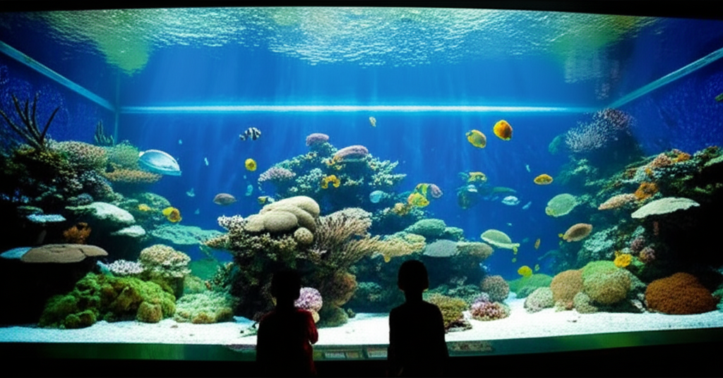 Generate a high-quality, relevant image prompt for an article about: 10 Aquariums In Florida: Amazin