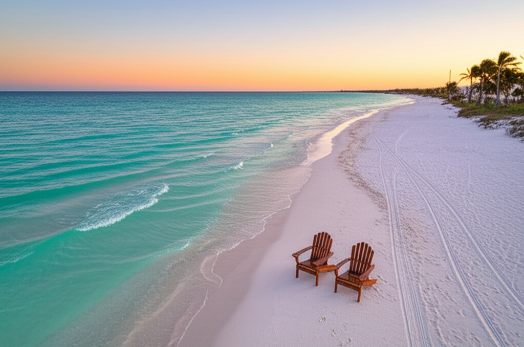 Generate a high-quality, relevant image prompt for an article about: 7 Romantic Places In Florida: D