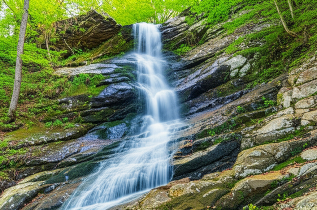 Generate a high-quality, relevant image prompt for an article about: 7 Waterfalls in Georgia: Amazin