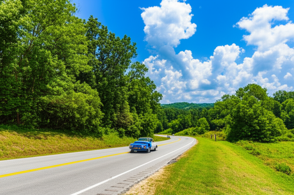 Generate a high-quality, relevant image prompt for an article about: 12 Scenic Drives In Georgia: Br