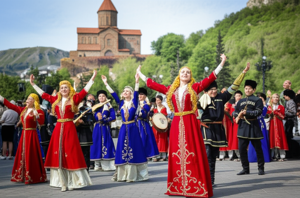 Generate a high-quality, relevant image prompt for an article about: 12 Festivals in Georgia: Amazin