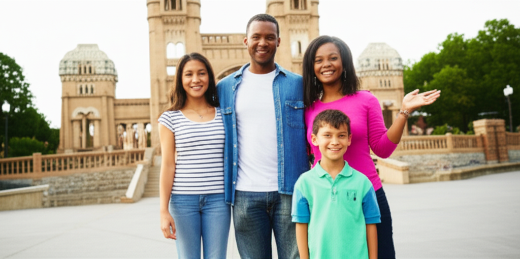 Generate a high-quality, relevant image prompt for an article about: 12 Family Attractions In Georgi