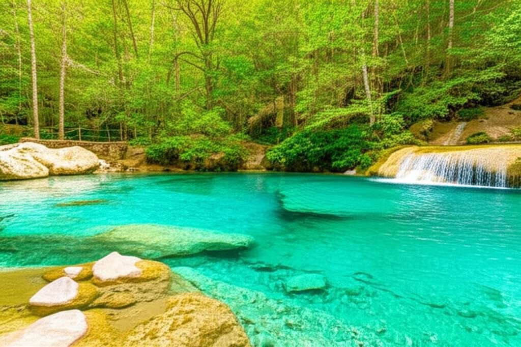 Generate a high-quality, relevant image prompt for an article about: 6 Natural Springs In Georgia: A