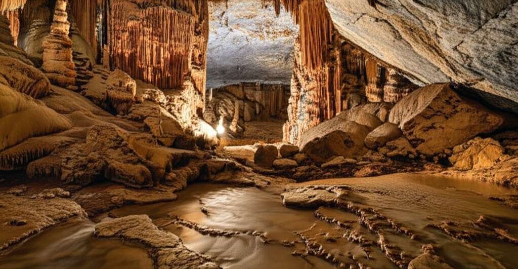 Generate a high-quality, relevant image prompt for an article about: 10 Caves and Caverns in Georgia