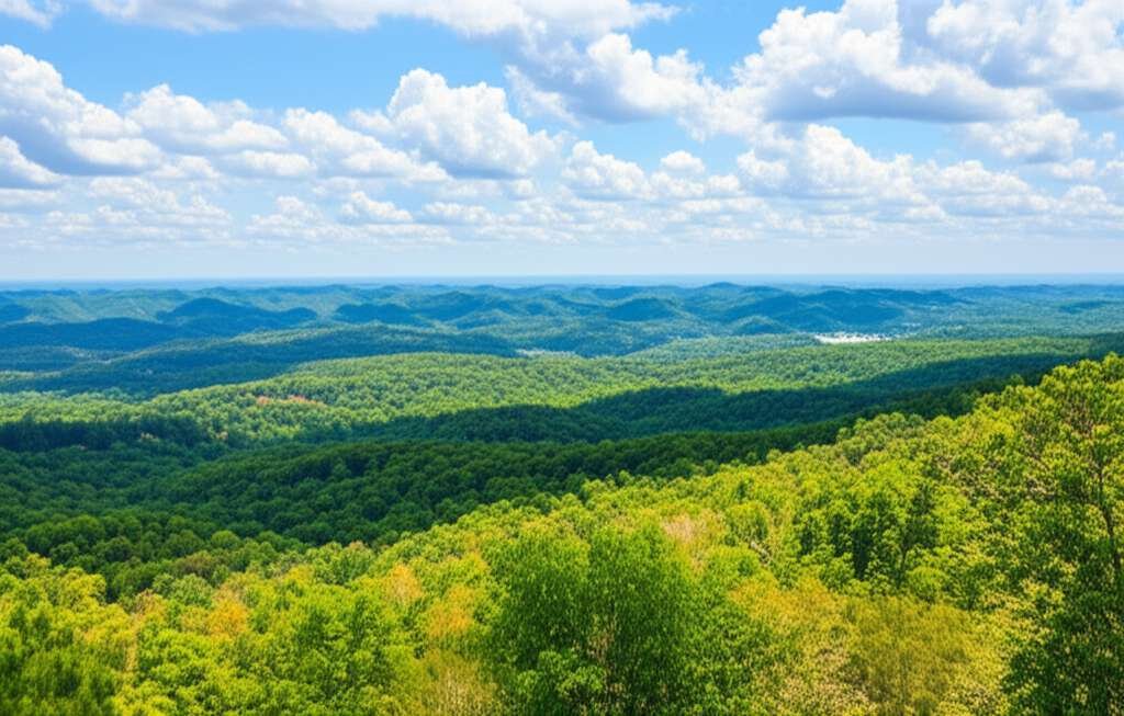 Generate a high-quality, relevant image prompt for an article about: 8 National Forests in Georgia: