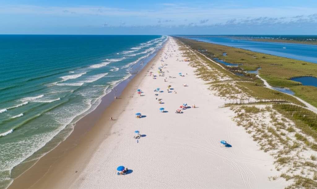 Generate a high-quality, relevant image prompt for an article about: 7 Best Georgia Beaches: Amazing