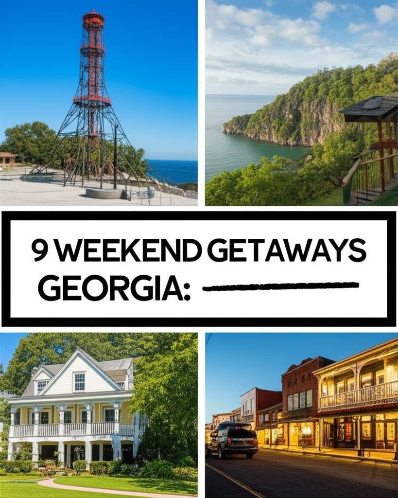Generate a high-quality, relevant image prompt for an article about: 9 Weekend Getaways in Georgia: