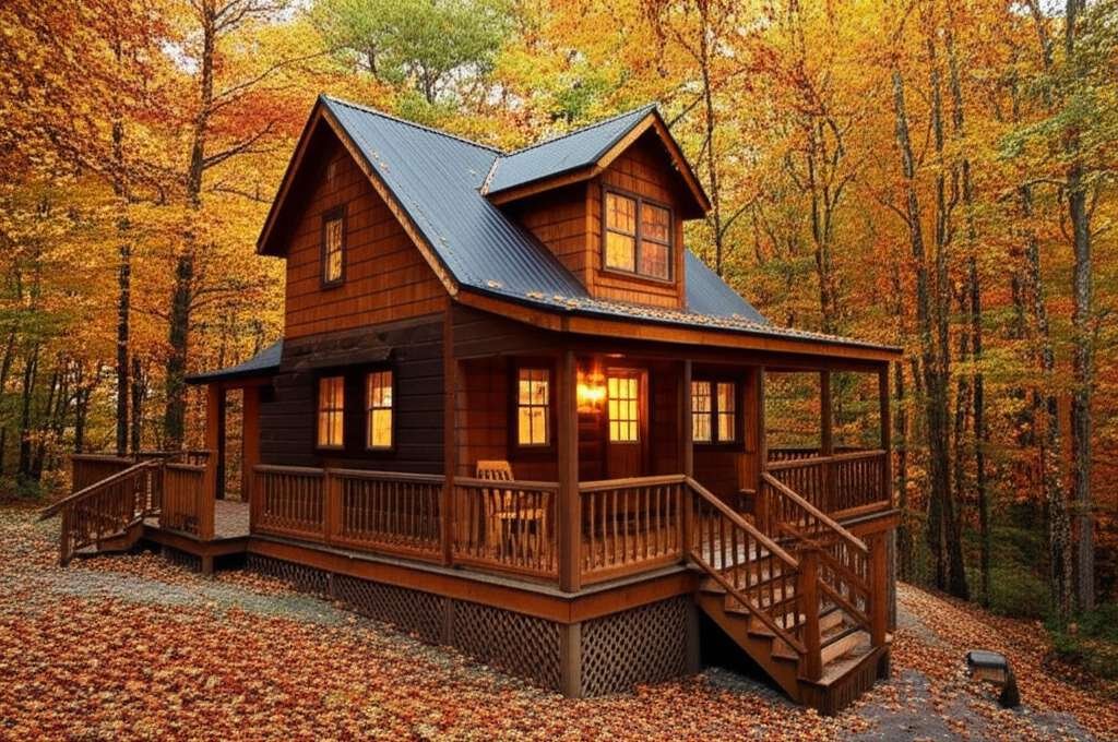 Generate a high-quality, relevant image prompt for an article about: 6 Romantic Cabins in Georgia: C