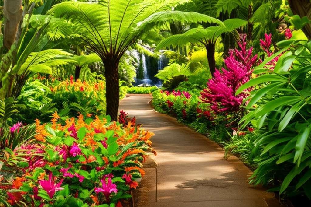 Generate a high-quality, relevant image prompt for an article about: 9 Botanical Gardens In Hawaii: