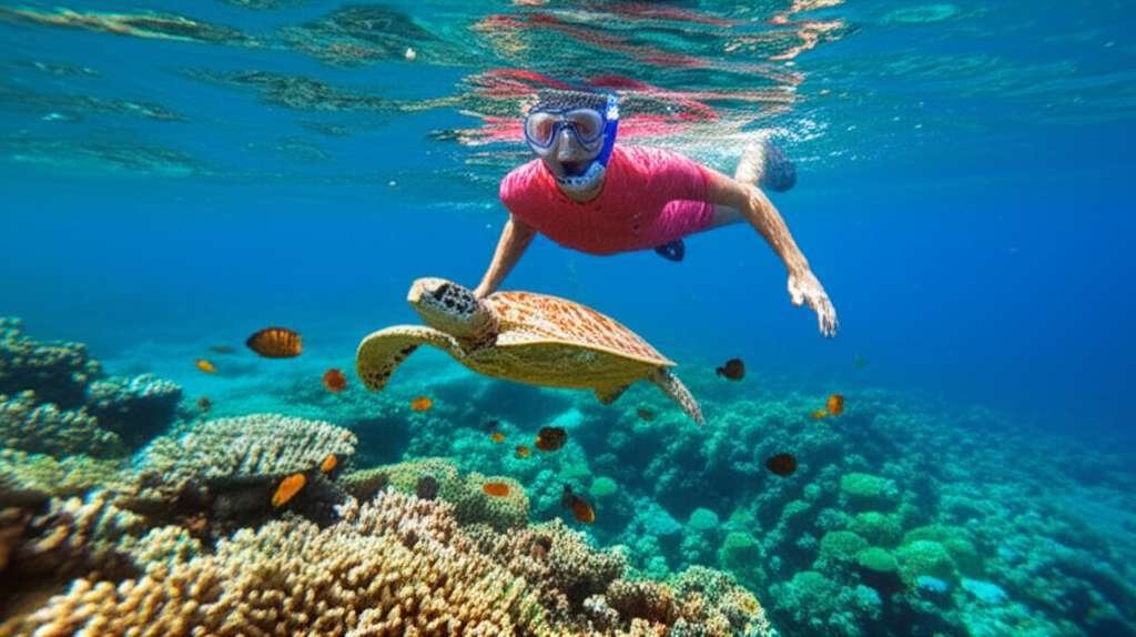 Generate a high-quality, relevant image prompt for an article about: 10 Snorkeling Spots In Hawaii: