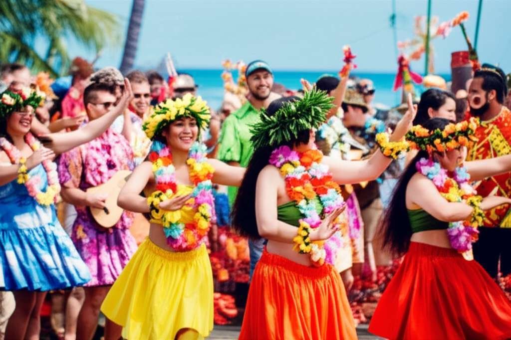 Generate a high-quality, relevant image prompt for an article about: 7 Festivals In Hawaii: Amazing