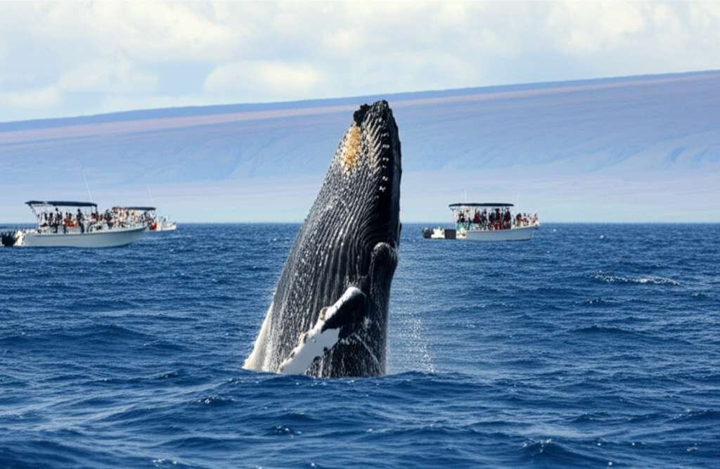 Generate a high-quality, relevant image prompt for an article about: 12 Whale Watching Tours In Hawa