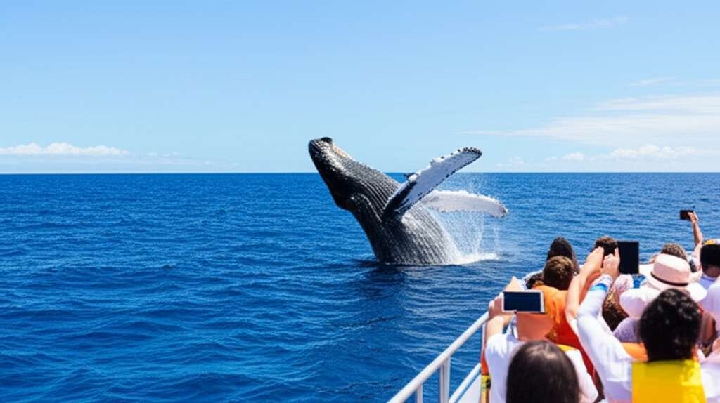Generate a high-quality, relevant image prompt for an article about: 12 Whale Watching Tours In Hawa