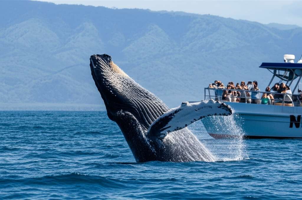 Generate a high-quality, relevant image prompt for an article about: 12 Whale Watching Tours In Hawa