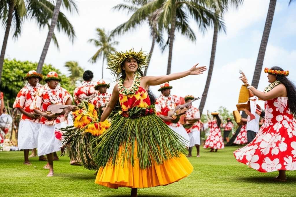Generate a high-quality, relevant image prompt for an article about: 10 Cultural Festivals in Hawaii