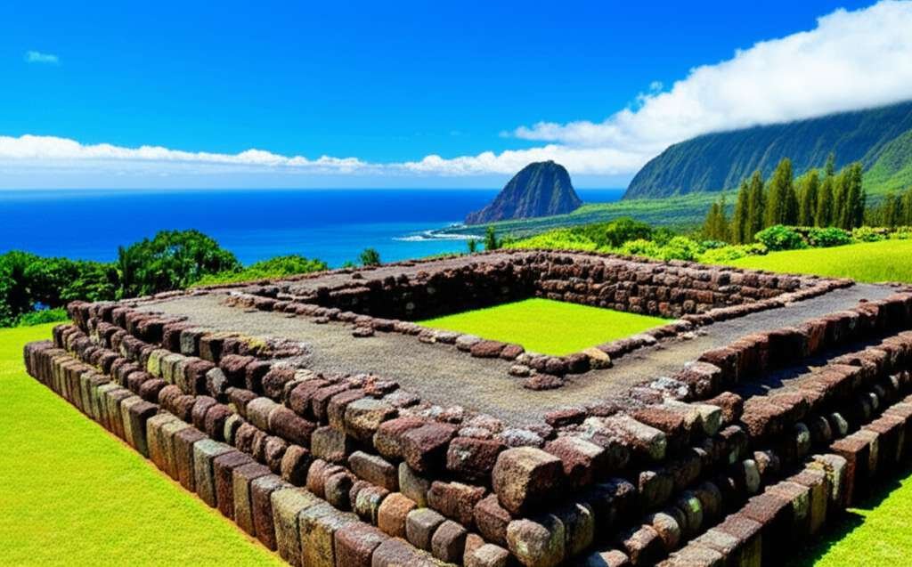 Generate a high-quality, relevant image prompt for an article about: 7 Sacred Temples in Hawaii: Ama