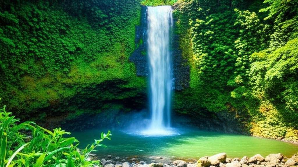 Generate a high-quality, relevant image prompt for an article about: 8 Waterfalls in Kauai Hawaii: S