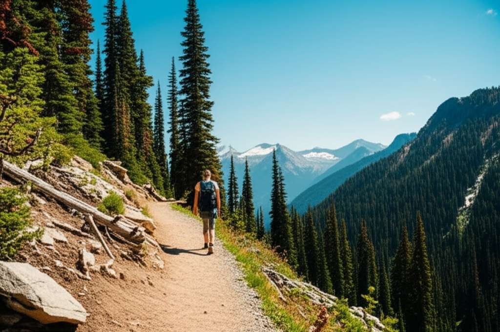Generate a high-quality, relevant image prompt for a blog post.

Inputs:

Topic: 12 Hiking Trail