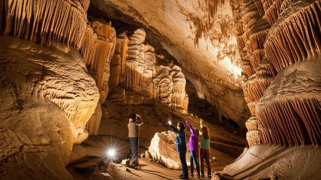 Generate a high-quality, relevant image prompt for an article about: 5 Caves in Idaho: Amazing Under