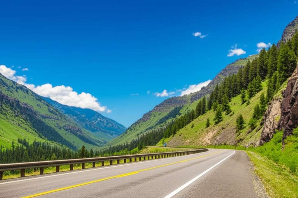 Generate a high-quality, relevant image prompt for an article about: 12 Scenic Drives In Idaho: Brea