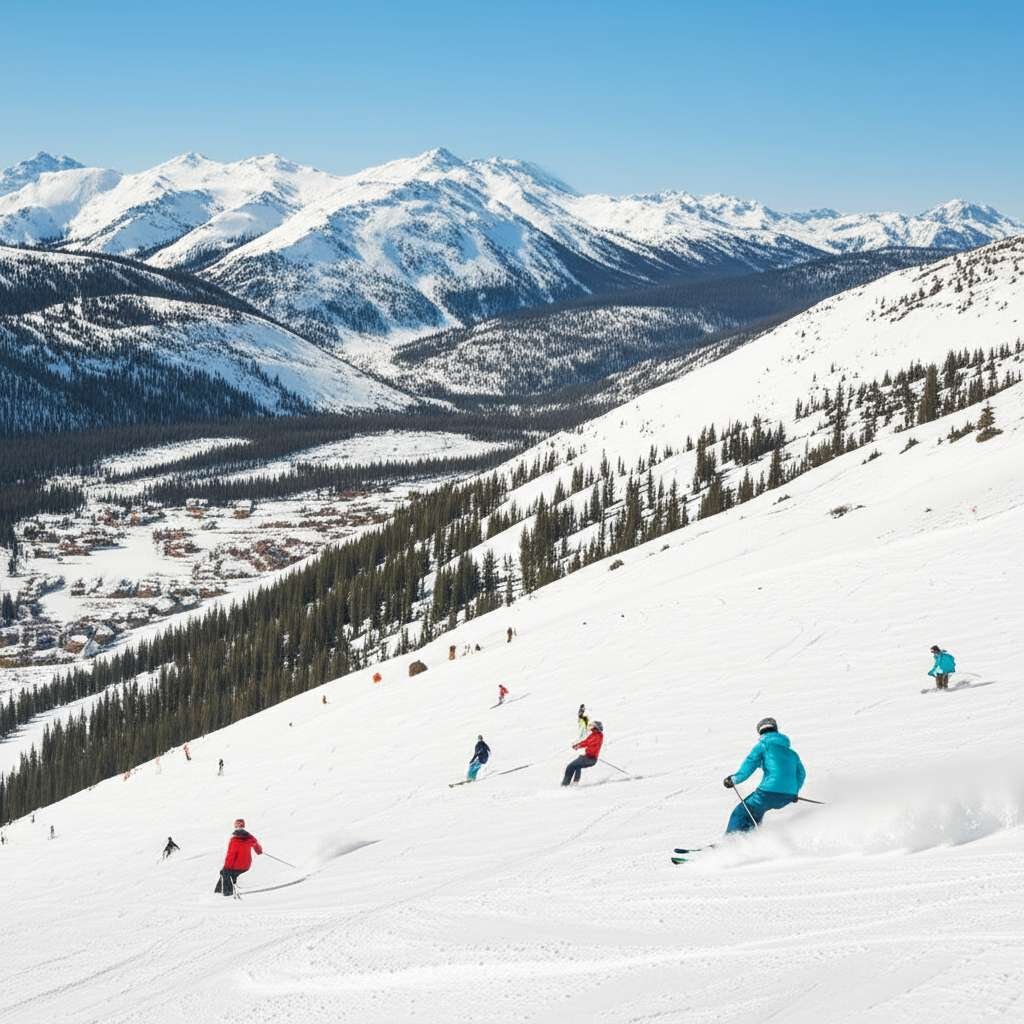Generate a high-quality, relevant image prompt for an article about: 10 Ski Resorts In Idaho: Ultima