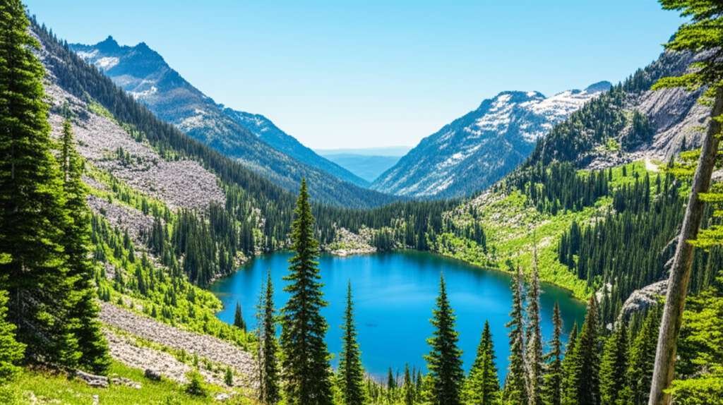 Generate a high-quality, relevant image prompt for an article about: 6 Idaho National Forests: Stunn