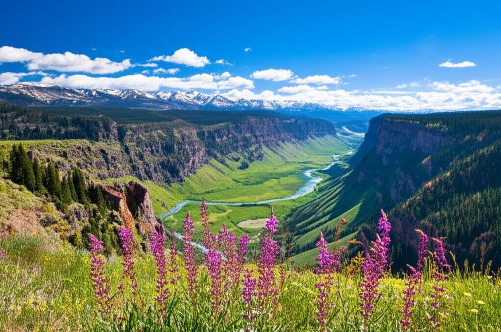 Generate a high-quality, relevant image prompt for an article about: 15 Incredible Idaho Adventures