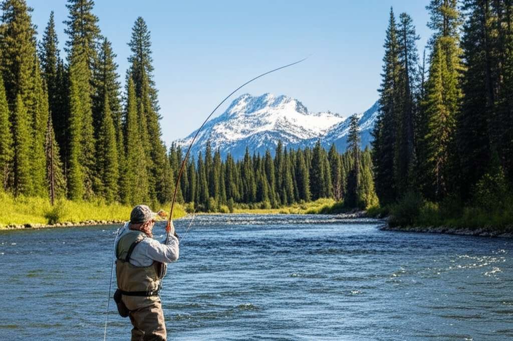 Generate a high-quality, relevant image prompt for an article about: 7 Fishing Spots Idaho: Amazing