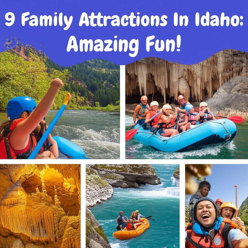 Generate a high-quality, relevant image prompt for an article about: 9 Family Attractions In Idaho: