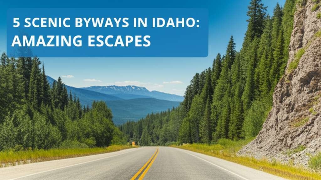 Generate a high-quality, relevant image prompt for an article about: 5 Scenic Byways In Idaho: Amazi