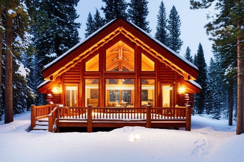 Generate a high-quality, relevant image prompt for an article about: 9 Romantic Cabins in Idaho: Ult