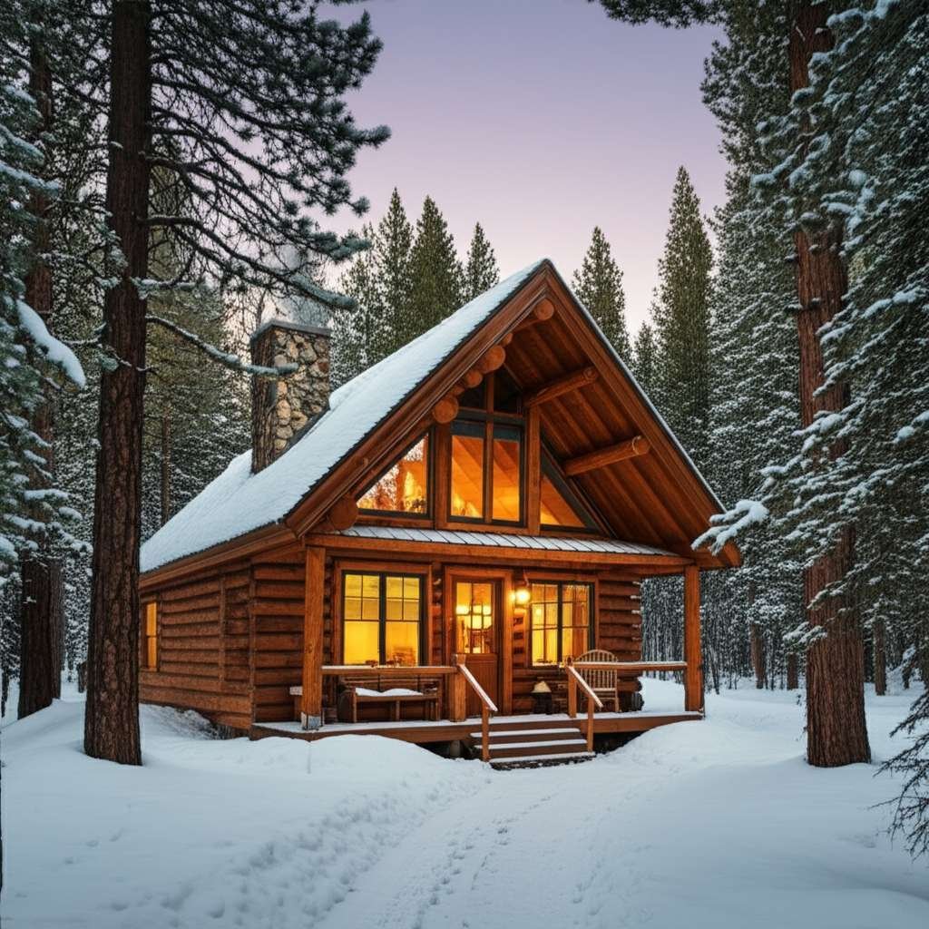 Generate a high-quality, relevant image prompt for an article about: 9 Romantic Cabins in Idaho: Ult